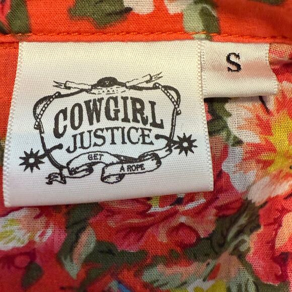 Cowgirl Justice Women's Western Pink Striped Pearl Snap Front Dress Size S - Picture 3 of 7